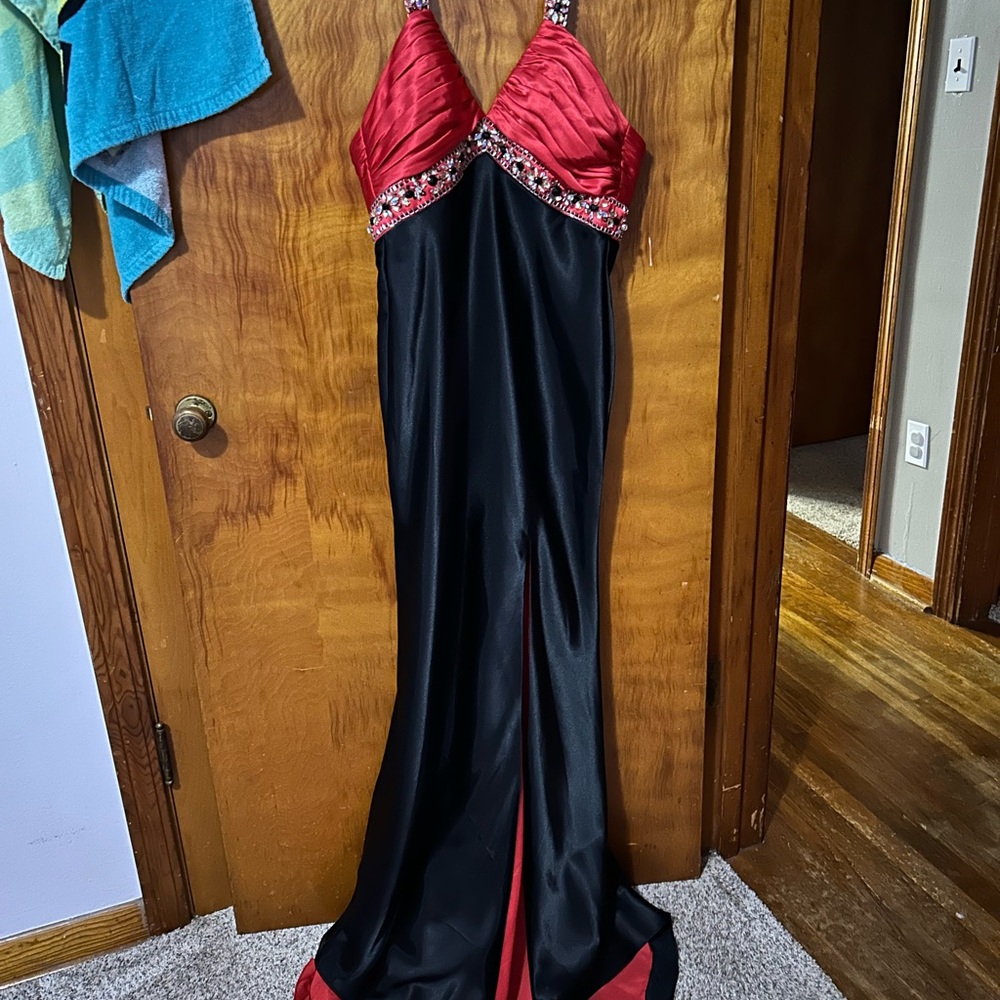 Alfred Angelo Black and Red Prom Dress